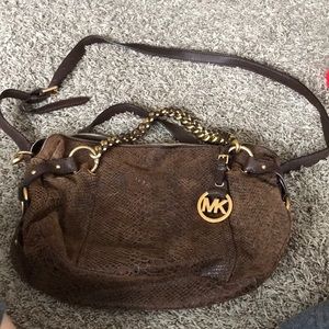 Michael Kors brown and gold purse